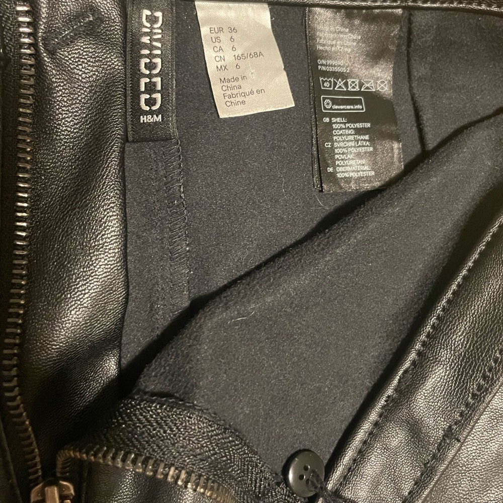 Divided Leather-Style Pants - Picture 6 of 6